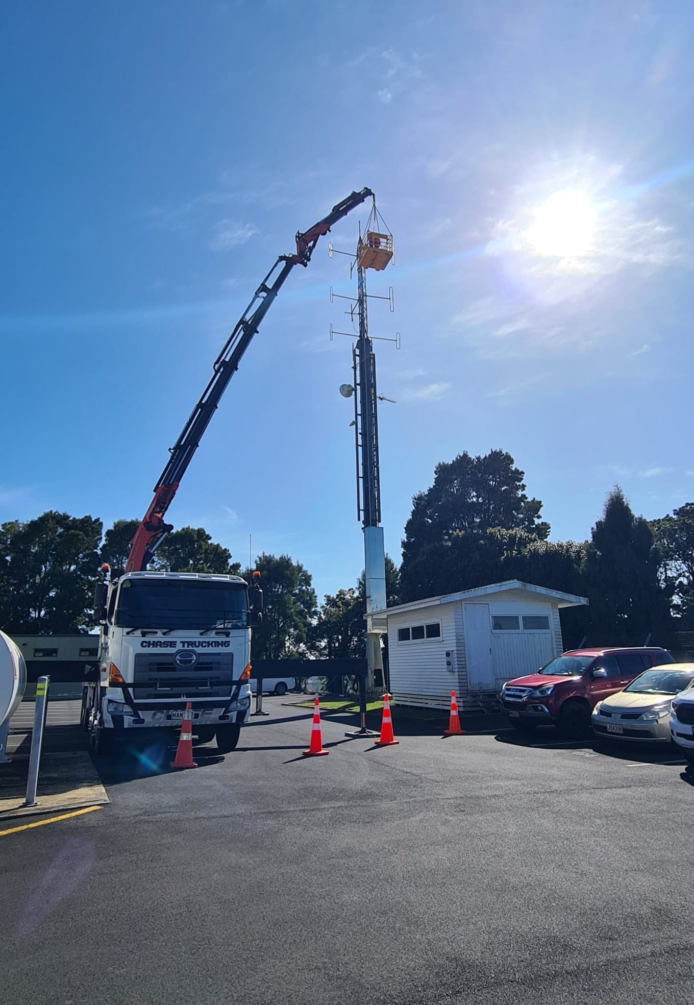 Chase Trucking Ltd hiab truck operating in Hamilton Waikato